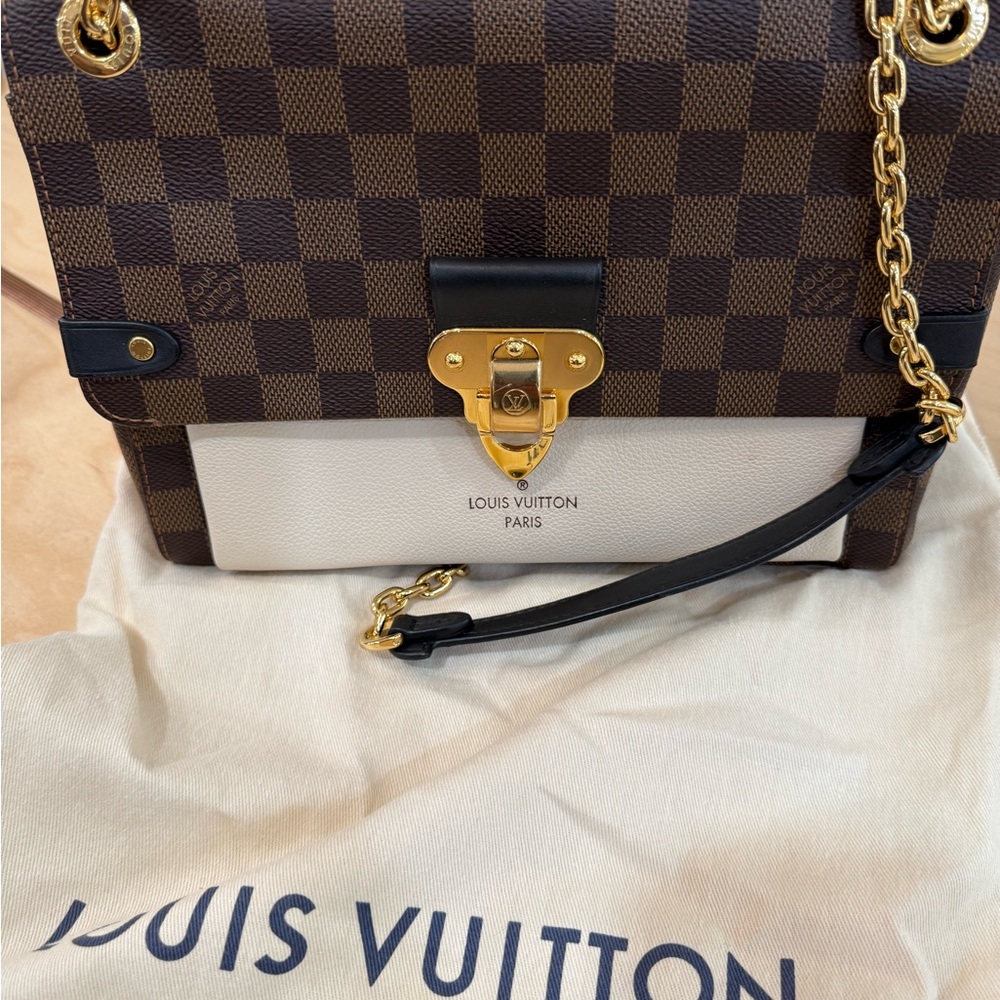 LOUIS VUITTON Damier Ebene Vavin PM Creme